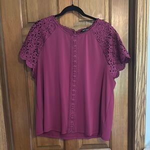 Cable & Gauge Pink and Purple Embellished Blouse